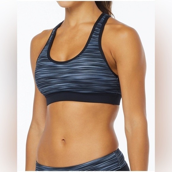 TYR Women’s Sports Bra Lyn Racerback Arvada Grey Black Workout Bra Size S 4/6 - Picture 6 of 6